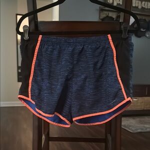 Nike Blue and Black Athletic Shorts with Elastic Waistband